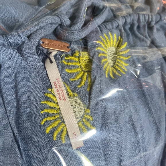 New! Free People Emory Embroidered Sun Midi Dress blue nwot 27068 - Picture 13 of 14